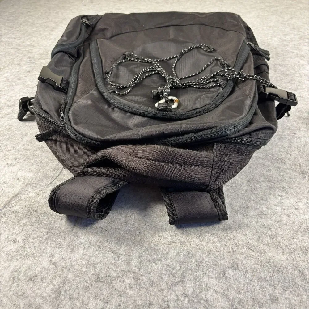 Samsonite Padded Backpack Bag Black Multi Pocket w/ Bungee Cord & Carabiner